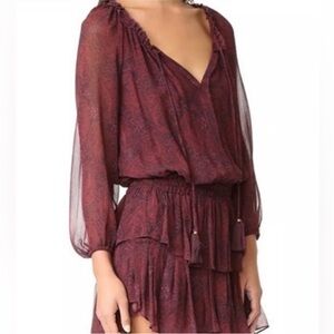 LoveShackFancy Burgundy Popover Dress